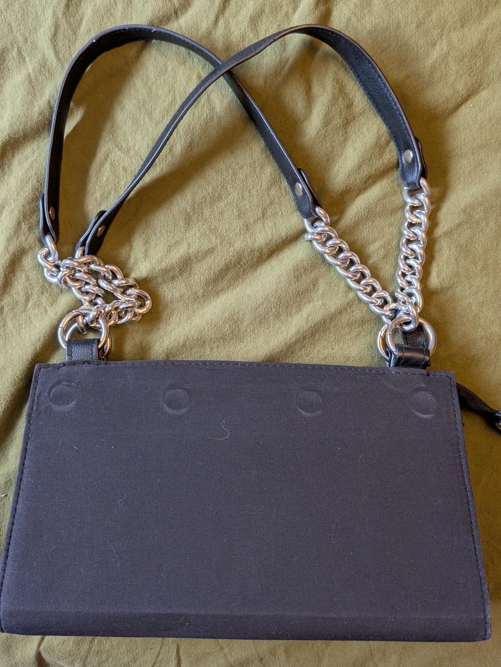 Miche Black Purse Base with chain detail handles EUC